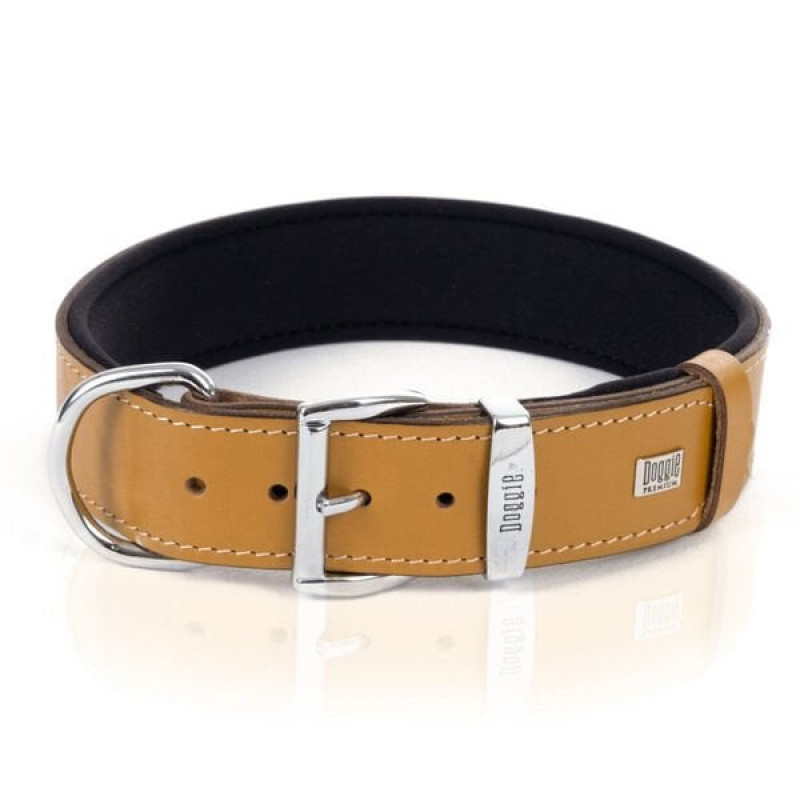 Doggie 4x60 Cm Comfort Deri Nazar Boncuklu Boyun Tasması Medium Camel | Köpek Boyun Tasması