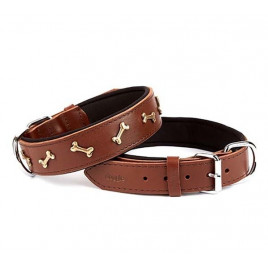 4x65 Cm Comfort Deri Kemik Süslü Boyun Tasması Large Kahverengi | Köpek Boyun Tasması 4x65 Cm Comfort Deri Kemik Süslü Boyun Tasması Large Kahverengi | Köpek Boyun Tasması