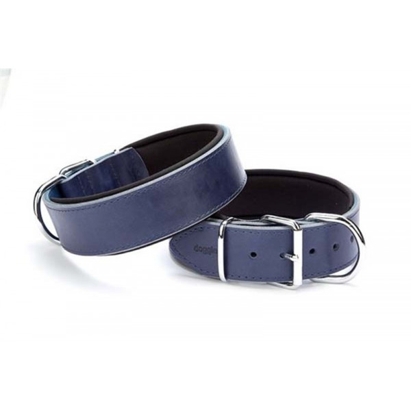 Doggie 5x50-60 Cm Çift Kat Deri Extra Güçlü Boyun Tasma Royalblue | Köpek Boyun Tasması