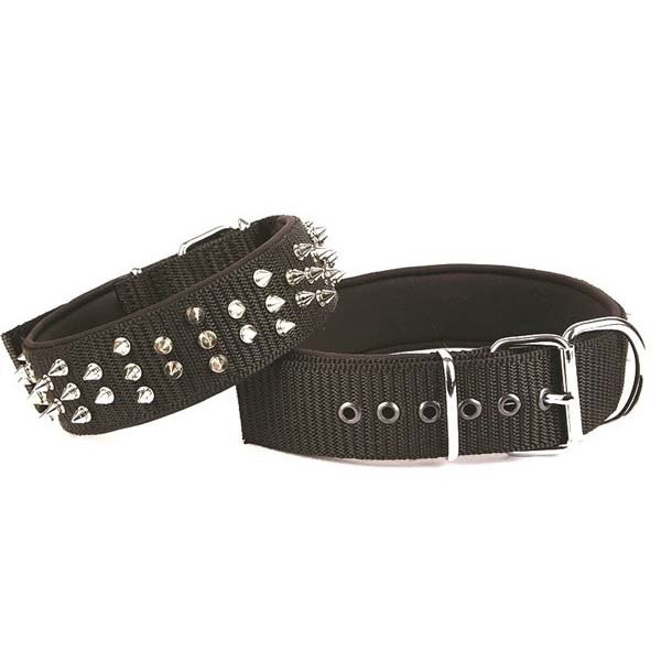 Doggie 5x60 Cm Comfort Dokuma Bol Çivili Boyun Tasması Small Siyah | Köpek Boyun Tasması