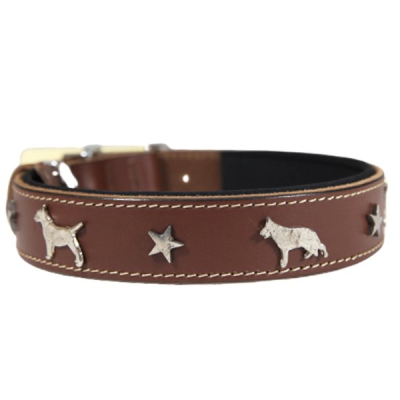 Doggie Comfort Deri Süslü Boyun Tasması Large Kahverengi | Köpek Boyun Tasması Doggie Comfort Deri Süslü Boyun Tasması Large Kahverengi | Köpek Boyun Tasması