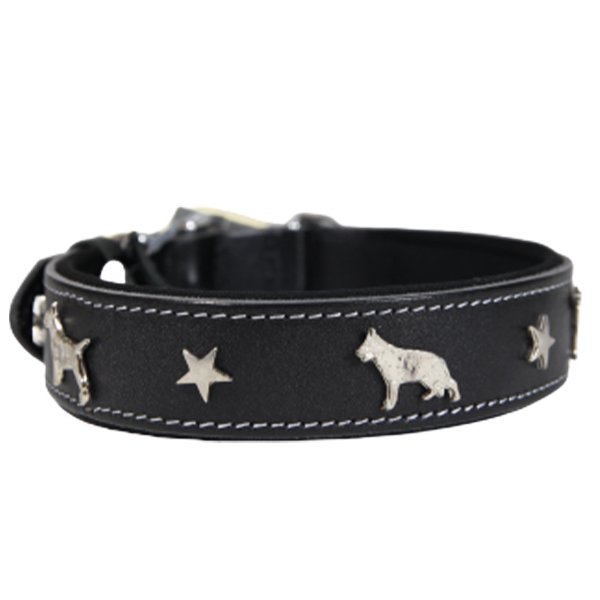 Doggie Comfort Deri Süslü Boyun Tasması Small Siyah | Köpek Boyun Tasması