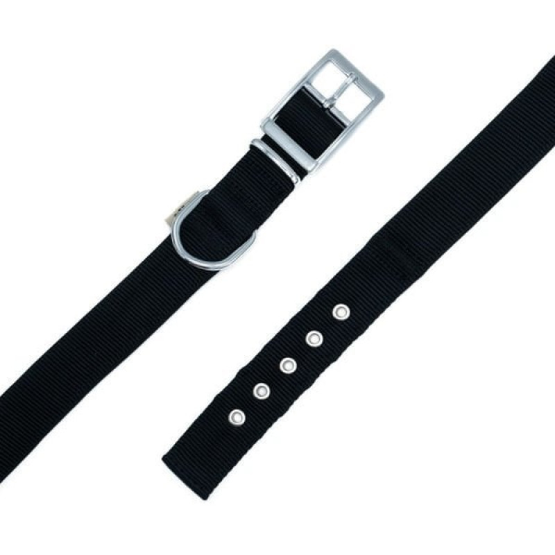 Doggie L Elit Dokuma Boyun Tasması Siyah 2,5x42-50 Cm | Köpek Boyun Tasması