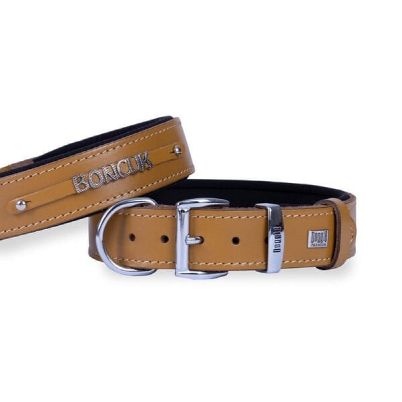 Doggie L Konfor Deri İsimlikli Boyun Tasması Camel 3,5x52-60 Cm | Köpek Boyun Tasması Doggie L Konfor Deri İsimlikli Boyun Tasması Camel 3,5x52-60 Cm | Köpek Boyun Tasması