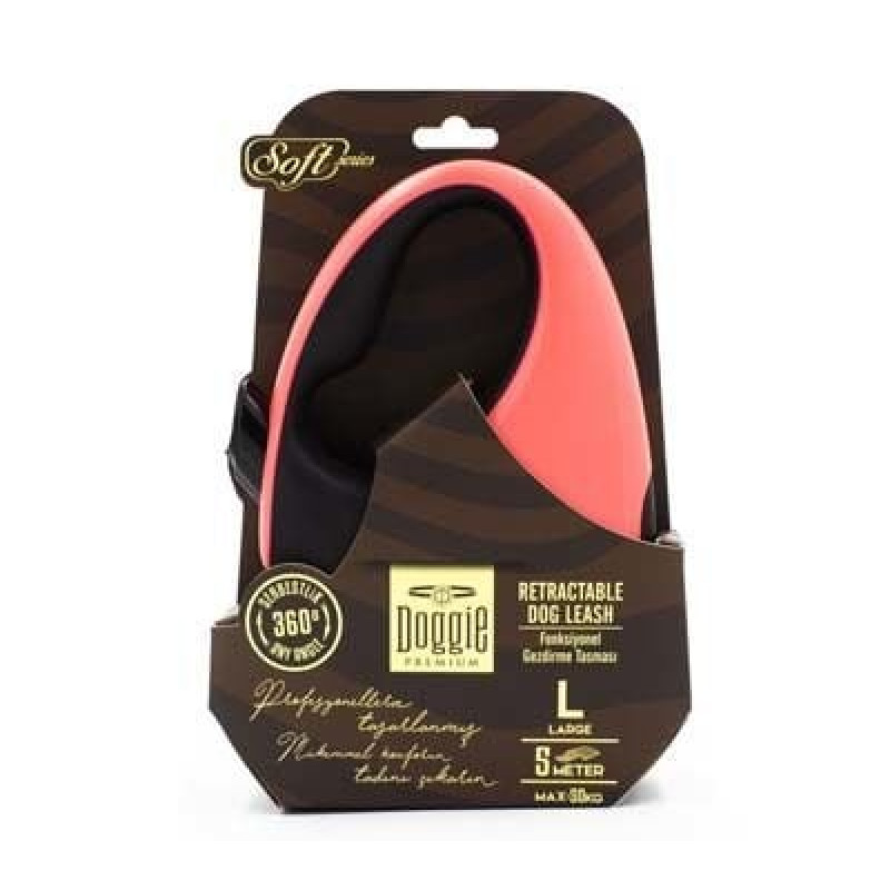 Doggie L Otomatik Tasma Soft Seri Pink | Otomatik Köpek Tasması