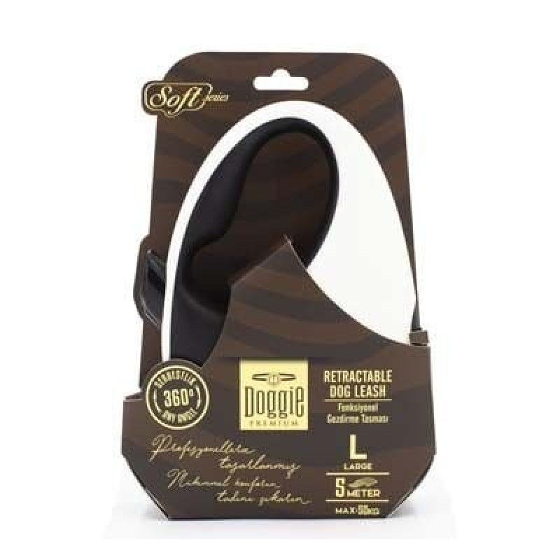 Doggie L Otomatik Tasma Soft Seri White | Otomatik Köpek Tasması