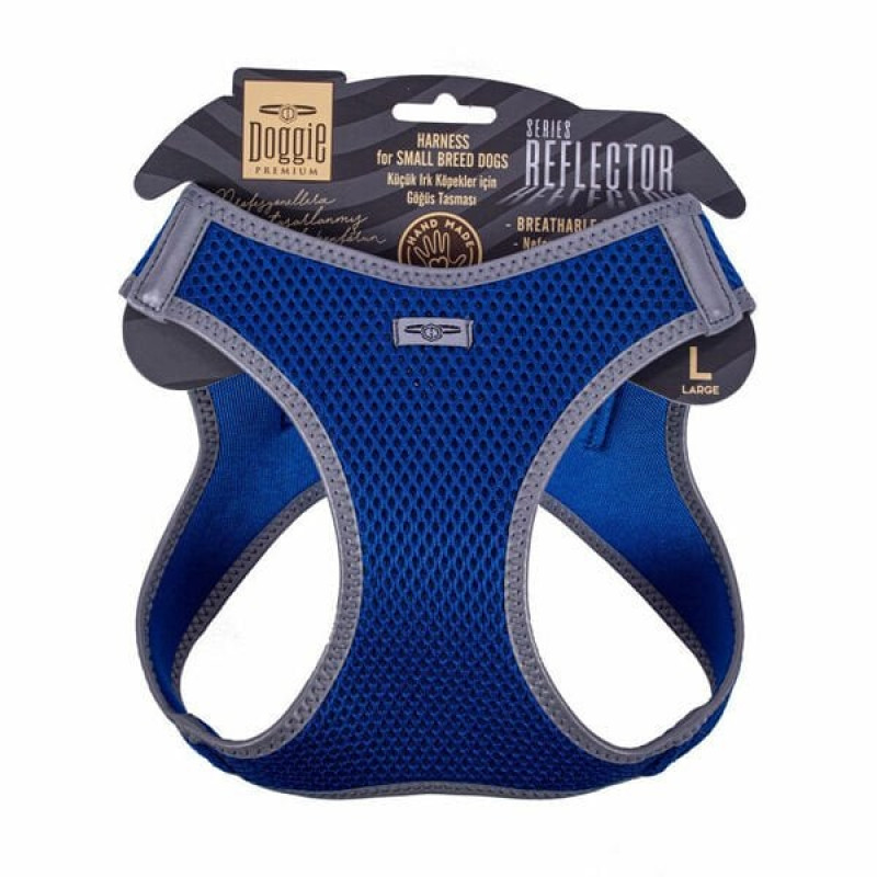 Doggie L Reflektör Havalı Dokuma Göğüs Tasması Mavi 42-48 Cm | Köpek Göğüs Tasması Doggie L Reflektör Havalı Dokuma Göğüs Tasması Mavi 42-48 Cm | Köpek Göğüs Tasması