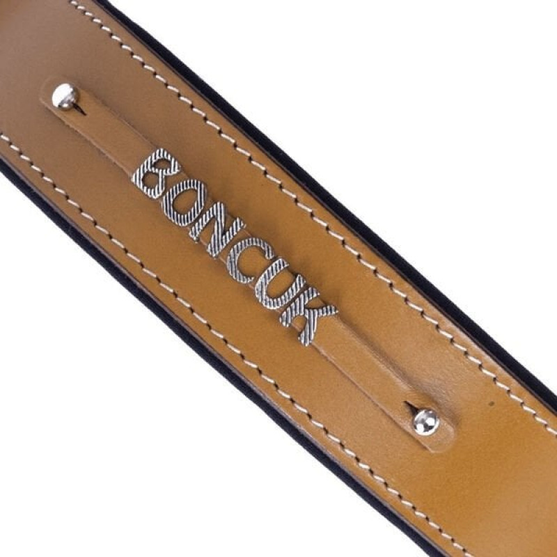 Doggie M Konfor Deri İsimlikli Boyun Tasması Camel 4x52-60 Cm | Köpek Boyun Tasması