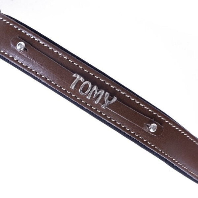 Doggie M Konfor Deri İsimlikli Boyun Tasması Kahverengi 2.5x37-45 Cm | Köpek Boyun Tasması