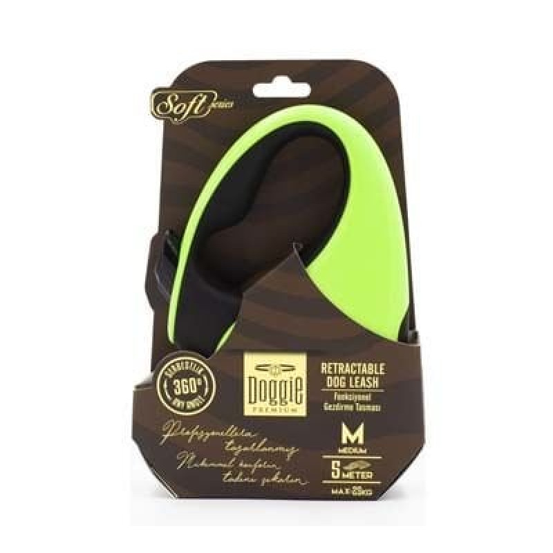 Doggie M Otomatik Tasma Soft Seri Green | Otomatik Köpek Tasması