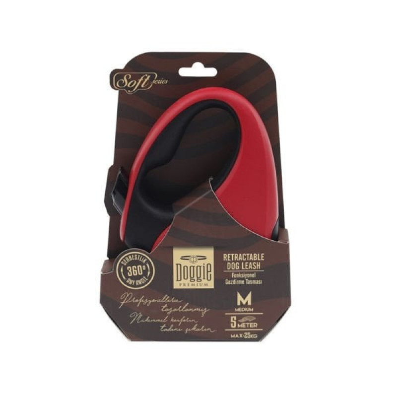 Doggie M Otomatik Tasma Soft Seri Red | Otomatik Köpek Tasması Doggie M Otomatik Tasma Soft Seri Red | Otomatik Köpek Tasması