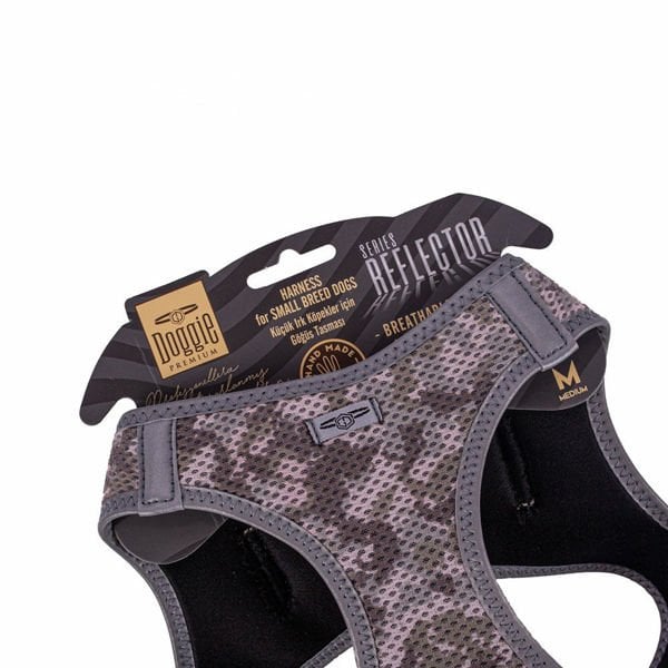 Doggie M Reflektör Havalı Dokuma Göğüs Tasması Kamuflaj 38-44 Cm | Köpek Göğüs Tasması