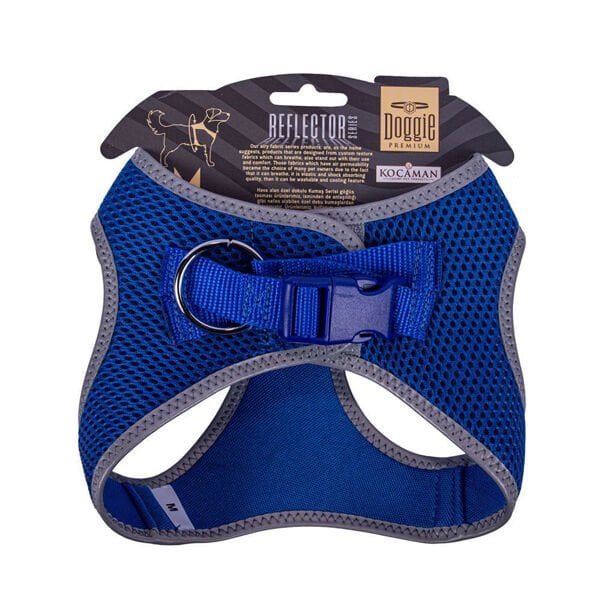 Doggie M Reflektör Havalı Dokuma Göğüs Tasması Mavi 38-44 Cm | Köpek Göğüs Tasması