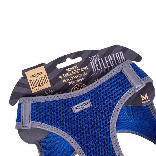 Doggie M Reflektör Havalı Dokuma Göğüs Tasması Mavi 38-44 Cm | Köpek Göğüs Tasması
