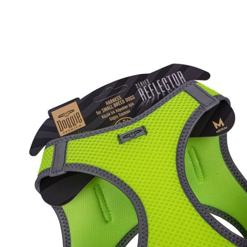 Doggie M Reflektör Havalı Dokuma Göğüs Tasması Sarı 38-44 Cm | Köpek Göğüs Tasması