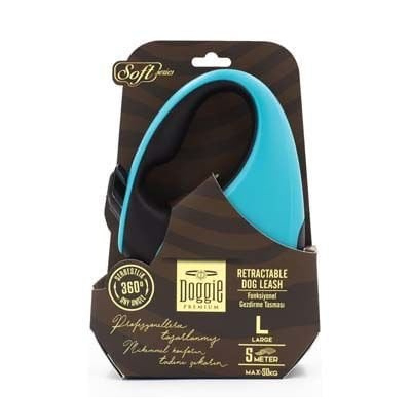 Doggie Otomatik Köpek Tasması Soft Seri L Light Blue | Otomatik Köpek Tasması