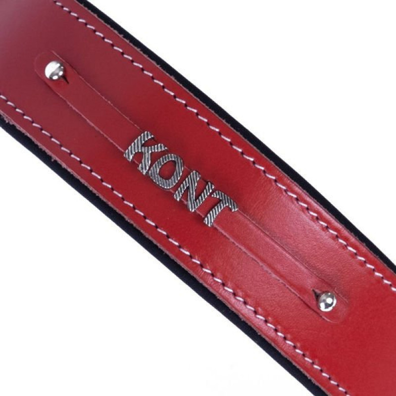 Doggie S Konfor Deri İsimlikli Boyun Tasması Kırmızı 4x47-55 Cm | Köpek Boyun Tasması