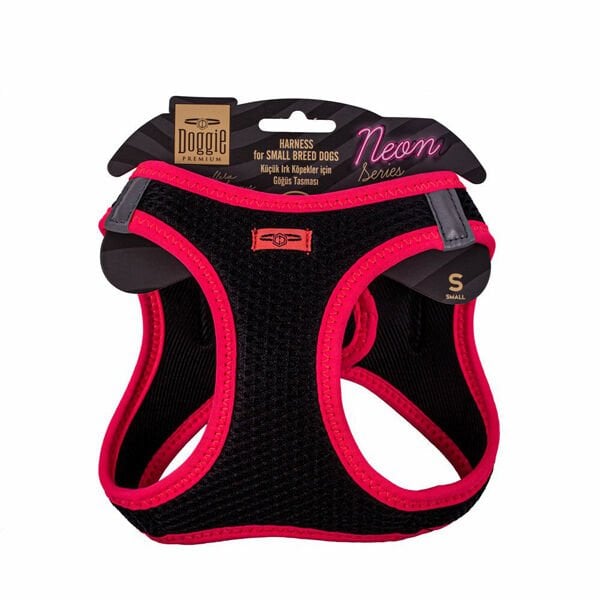 Doggie S Neon Havalı Dokuma Küçük Irk Göğüs Tasması Pembe 32-38 Cm | Köpek Göğüs Tasması