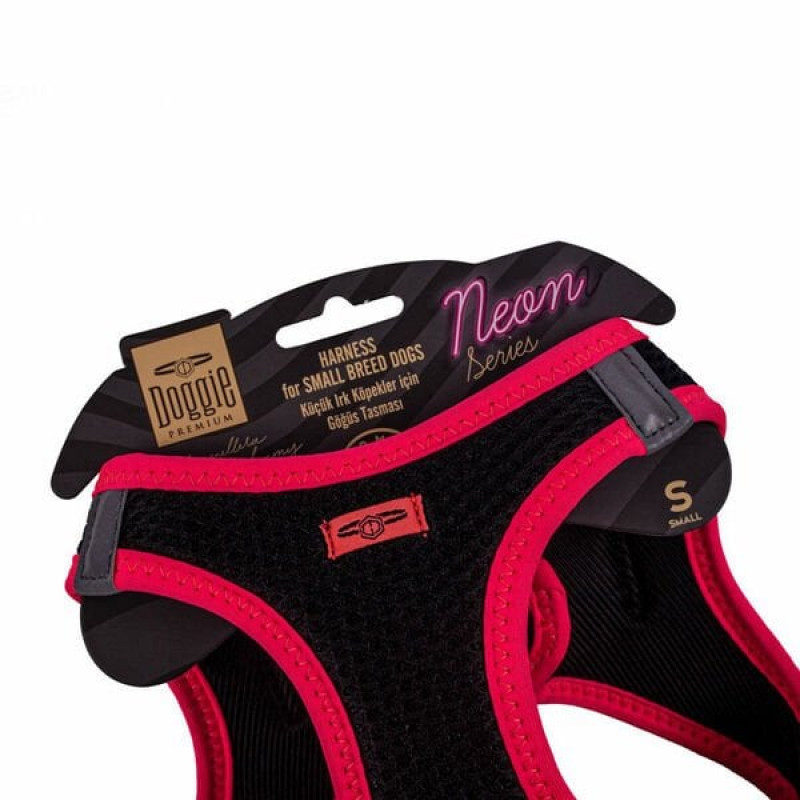Doggie S Neon Havalı Dokuma Küçük Irk Göğüs Tasması Pembe 32-38 Cm | Köpek Göğüs Tasması