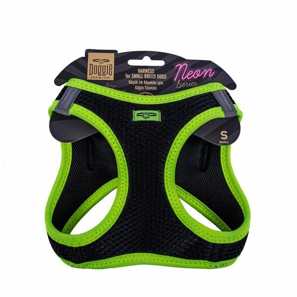 Doggie S Neon Havalı Dokuma Küçük Irk Göğüs Tasması Sarı 32-38 Cm | Köpek Göğüs Tasması