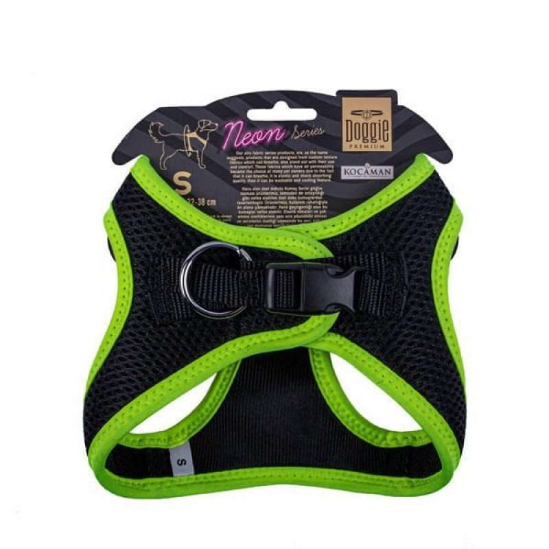 Doggie S Neon Havalı Dokuma Küçük Irk Göğüs Tasması Sarı 32-38 Cm | Köpek Göğüs Tasması