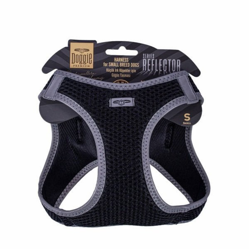 Doggie S Reflektör Havalı Dokuma Göğüs Tasması Siyah 32-38 Cm | Köpek Göğüs Tasması Doggie S Reflektör Havalı Dokuma Göğüs Tasması Siyah 32-38 Cm | Köpek Göğüs Tasması