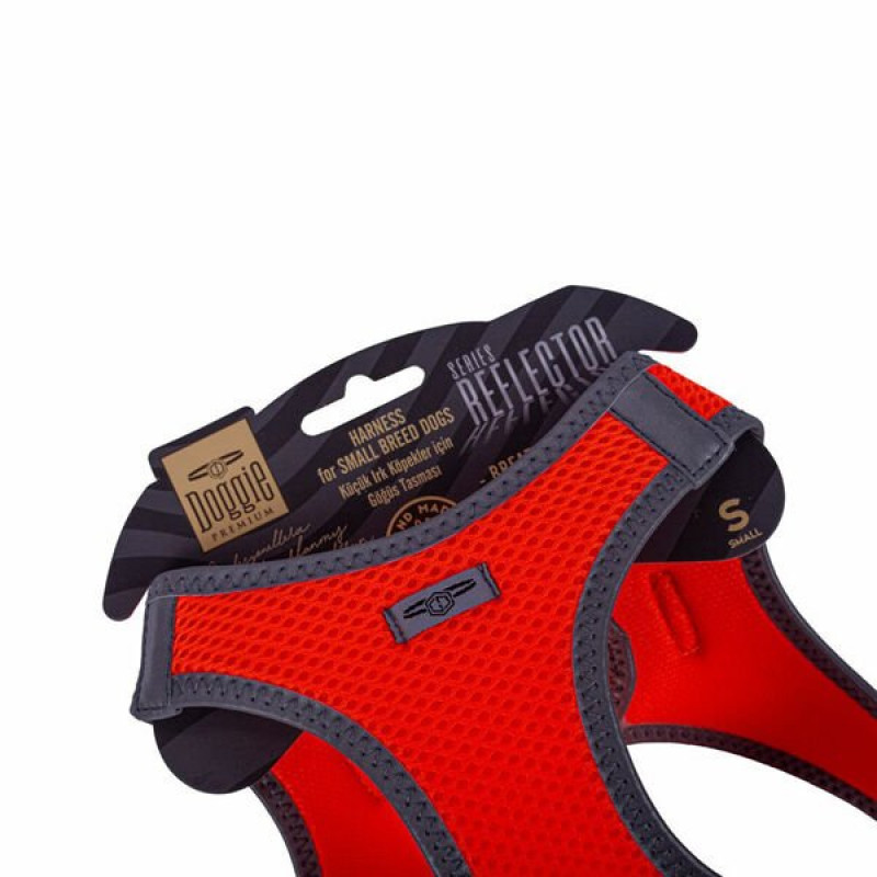Doggie S Reflektör Havalı Dokuma Göğüs Tasması Turuncu 32-38 Cm | Köpek Göğüs Tasması