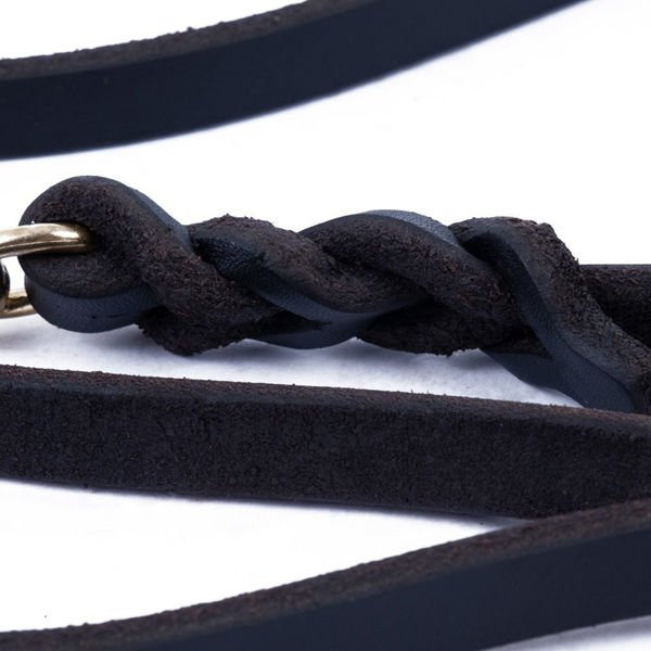 Doggie S Yağlı Derili 4 Örgülü Eğitim Gezdirme Kayışı Kahverengi 1.4x150 Cm | Köpek Gezdirme Tasması