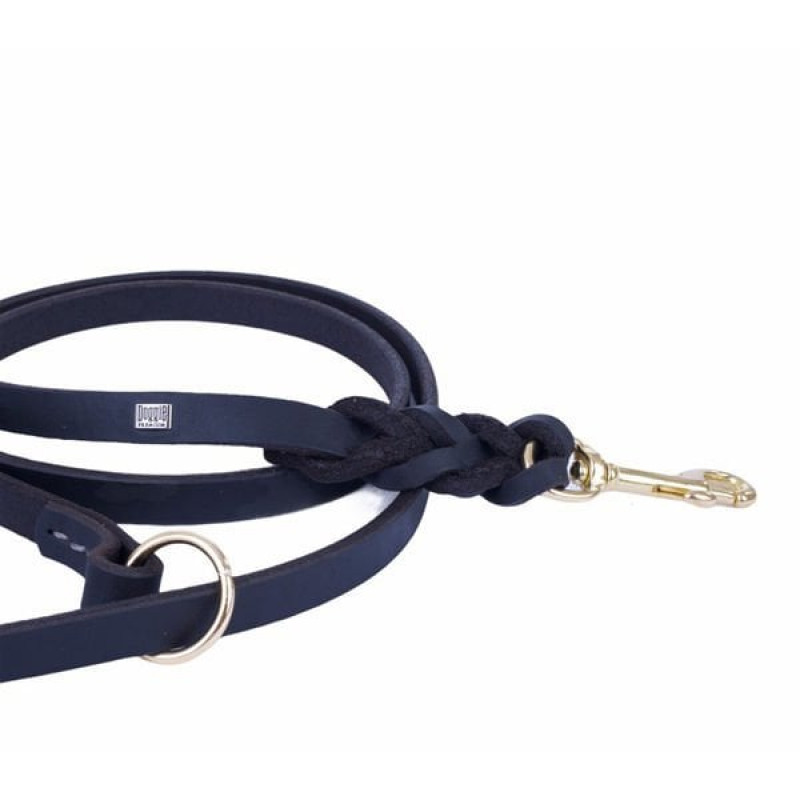 Doggie S Yağlı Derili 4 Örgülü El Tutmaçsız Eğitim Gezdirme Kayışı Kahverengi 1.4x150 Cm | Köpek Eğitim Tasması