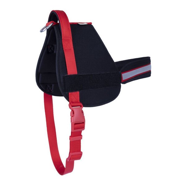 Doggie XL Üniforma Havalı Dokuma Göğüs Tasması Kırmızı Siyah 2,5x70x85 Cm | Köpek Göğüs Tasması