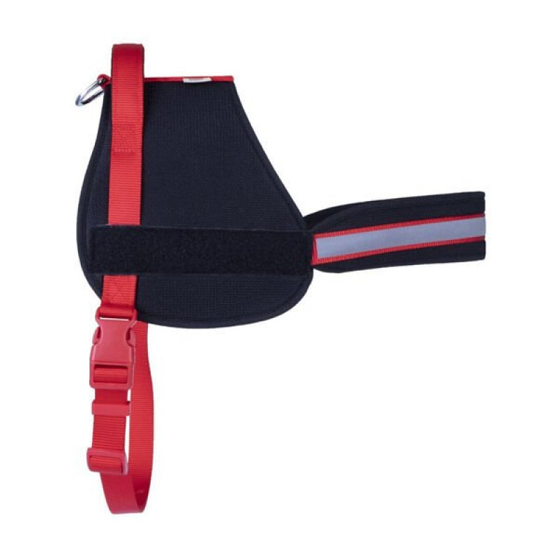 Doggie XL Üniforma Havalı Dokuma Göğüs Tasması Kırmızı Siyah 2,5x70x85 Cm | Köpek Göğüs Tasması