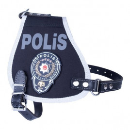 XL Üniforma Polis Armalı Göğüs Tasması Siyah 2.5x70-80 Cm