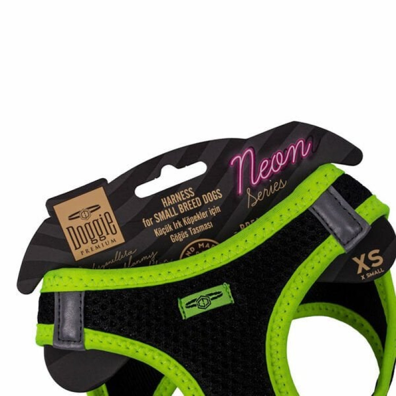Doggie XS Neon Havalı Dokuma Küçük Irk Göğüs Tasması Sarı 30-34 Cm | Köpek Göğüs Tasması