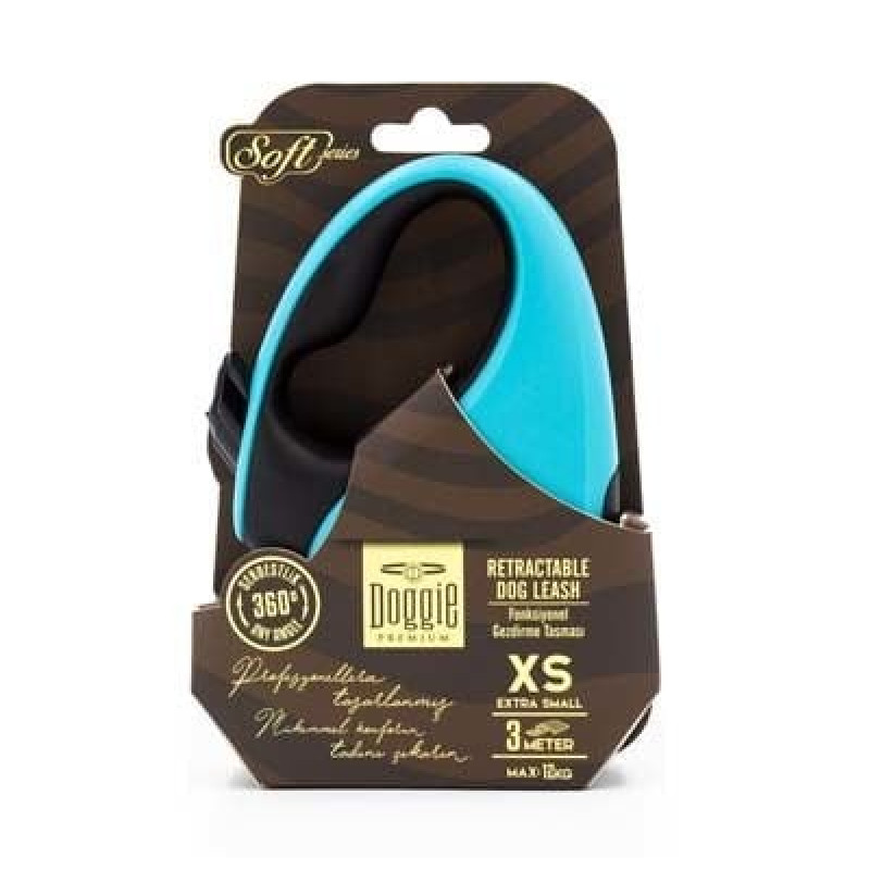 Doggie XS Otomatik Tasma Soft Seri Light Blue | Otomatik Köpek Tasması