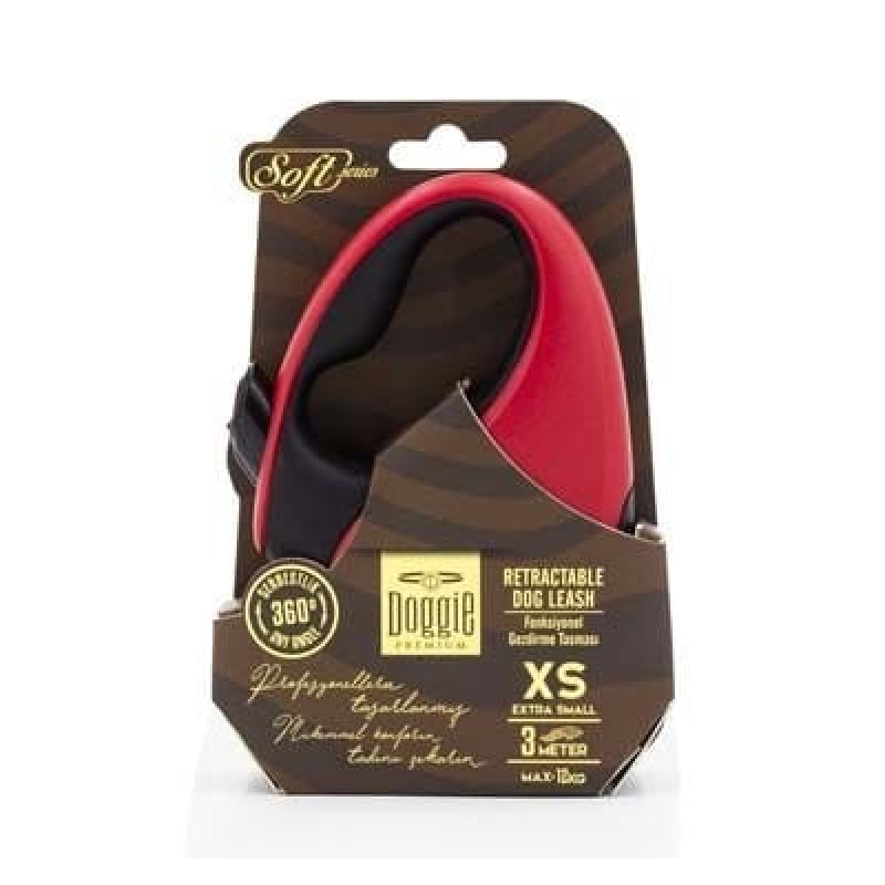 Doggie XS Otomatik Tasma Soft Seri Red | Otomatik Köpek Tasması