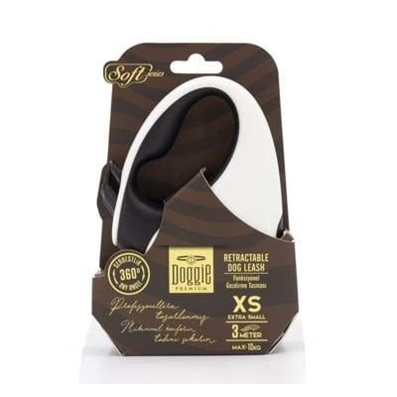 Doggie XS Otomatik Tasma Soft Seri White | Otomatik Köpek Tasması