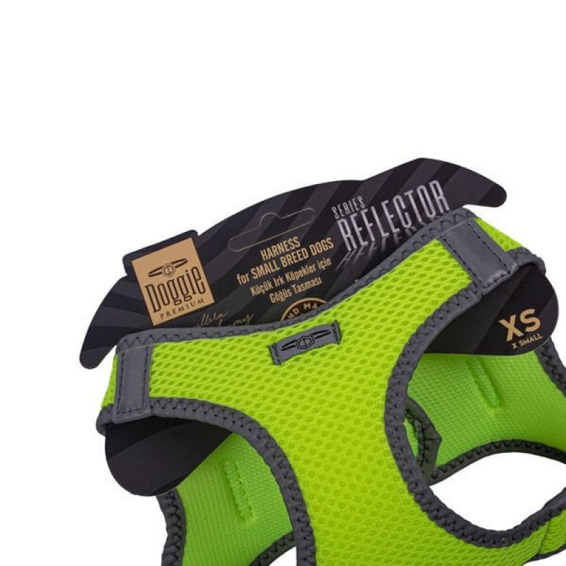 Doggie XS Reflektör Havalı Dokuma Göğüs Tasması Sarı 30-34 Cm | Köpek Göğüs Tasması
