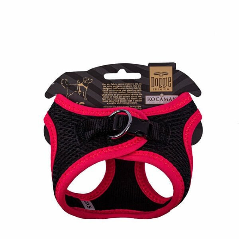 Doggie XXS Neon Havalı Dokuma Göğüs Tasması Pembe 26-30 Cm | Köpek Göğüs Tasması