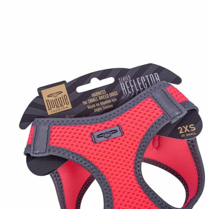 Doggie XXS Reflektör Havalı Dokuma Küçük Irk Göğüs Tasması Pembe 26-30 Cm | Köpek Göğüs Tasması