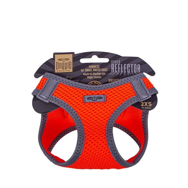 Doggie XXS Reflektör Havalı Dokuma Küçük Irk Göğüs Tasması Turuncu 26-30 Cm | Köpek Göğüs Tasması