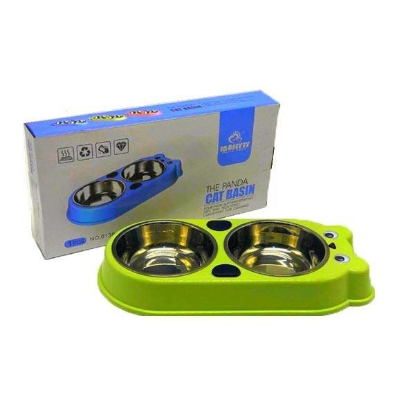 Doglife Panda Baskılı İkili Mama Kabı | Dekoratif Mama Ve Su Kabı