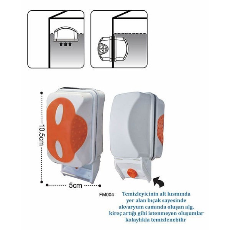 Dophin 10,5x5 Cm FM004 Mıknatıslı ve Jiletli Akvaryum Cam Temizleyici | Akvaryum Temizlik Malzemesi Dophin 10,5x5 Cm FM004 Mıknatıslı ve Jiletli Akvaryum Cam Temizleyici | Akvaryum Temizlik Malzemesi