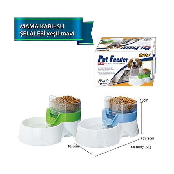 Dophin 18,5x28,2x16 Cm Mama Kabı ve Su Şelalesi Yeşil Mavi | Akvaryum İç Şelale Filtre