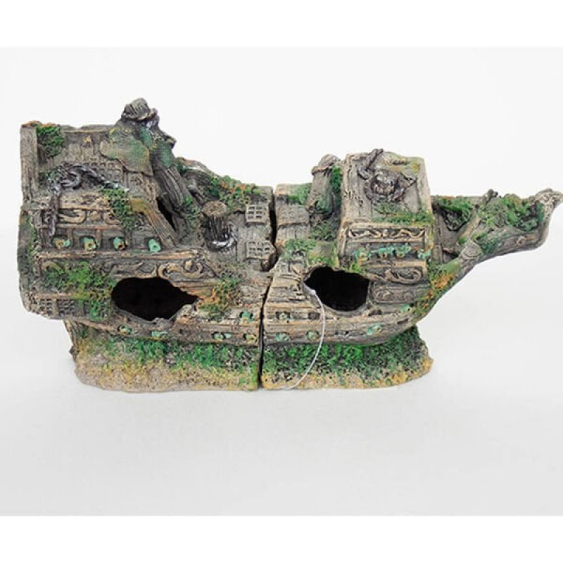 Dophin 21x6,5x12 King Yosunlu Kırık Gemi | Akvaryum Dekor Fon Dophin 21x6,5x12 King Yosunlu Kırık Gemi | Akvaryum Dekor Fon