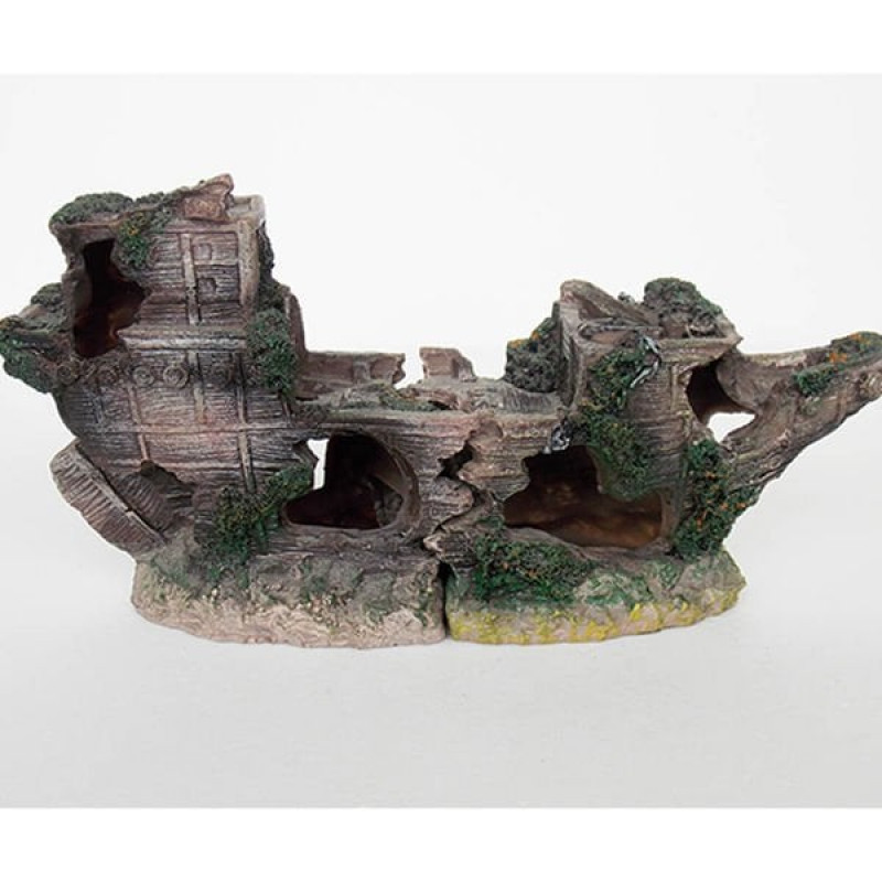 Dophin 25,5x8x12,5 Cm King Kırık Gemi | Akvaryum Dekor Fon Dophin 25,5x8x12,5 Cm King Kırık Gemi | Akvaryum Dekor Fon