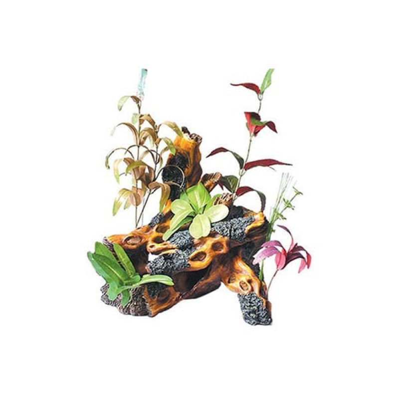 Dophin 29x22x28,5 Cm King Bitkili Yapay Kütük | Akvaryum Yapay Bitki Dophin 29x22x28,5 Cm King Bitkili Yapay Kütük | Akvaryum Yapay Bitki