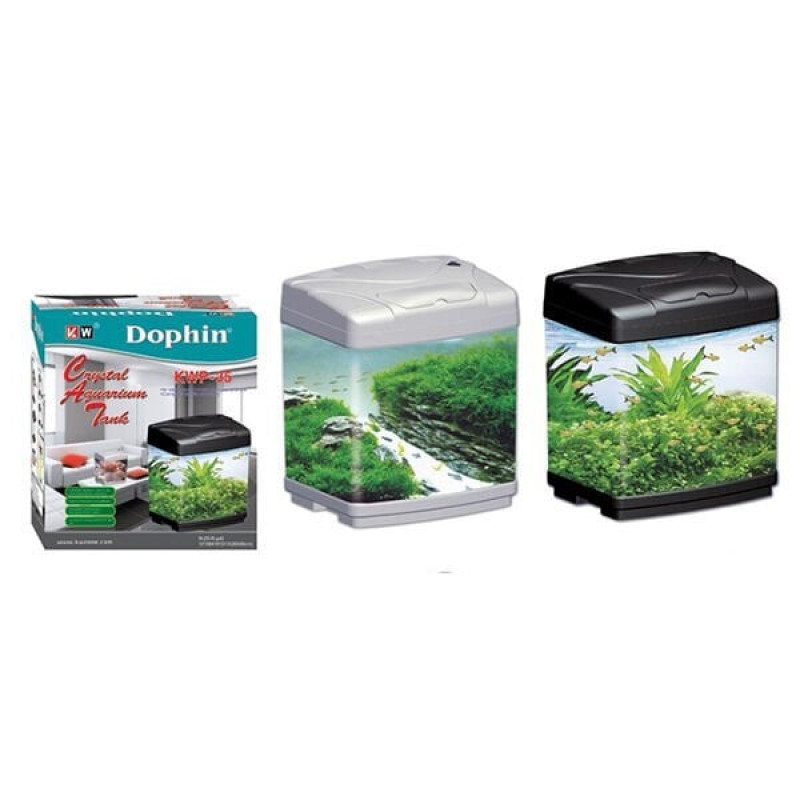 Dophin 31x20x40 Cm Plastik Işıklı ve Filtreli Akvaryum Seti | Tatlı Su Akvaryumu