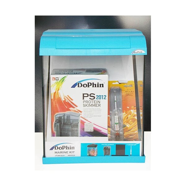 Dophin 32x30x36 Cm Düz Deniz Akvaryumu ve Kiti Mavi | Deniz Akvaryum Aksesuarı