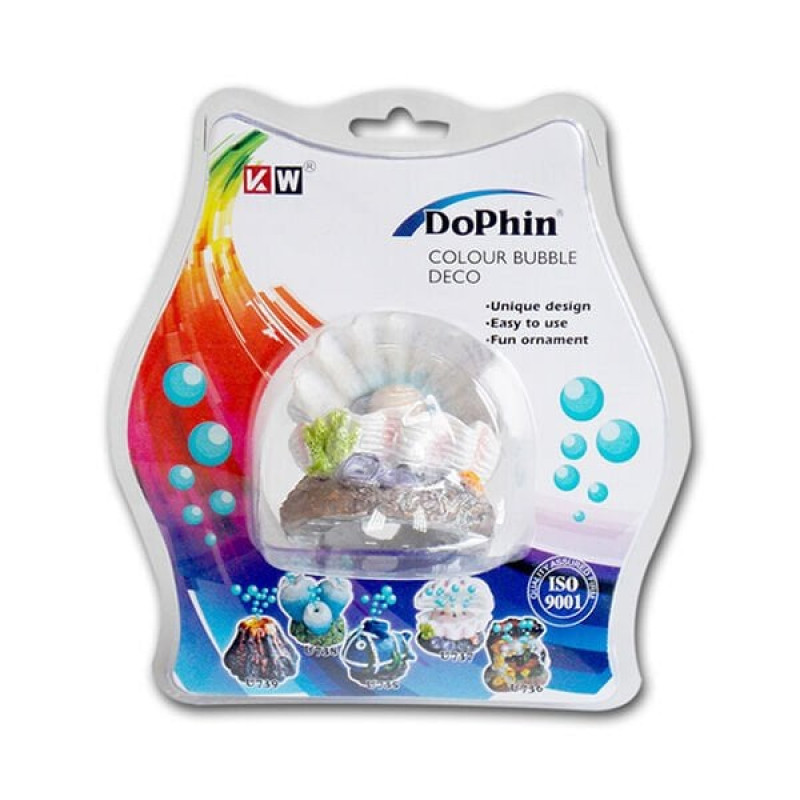 Dophin İstiridye Figürlü Kabarcık Çıkartan Dekor | Akvaryum Dekor Fon Dophin İstiridye Figürlü Kabarcık Çıkartan Dekor | Akvaryum Dekor Fon