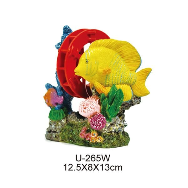 Dophin King 12,5x8x13 Cm Kabarcıklı Balıklı Kayalık | Akvaryum Dekor Fon